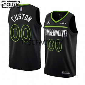 Dres Minnesota Timberwolves Prilagođeni Jordan 2022-23 Statement Edition Crno Swingman - Dječji